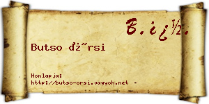 Butso Örsi névjegykártya